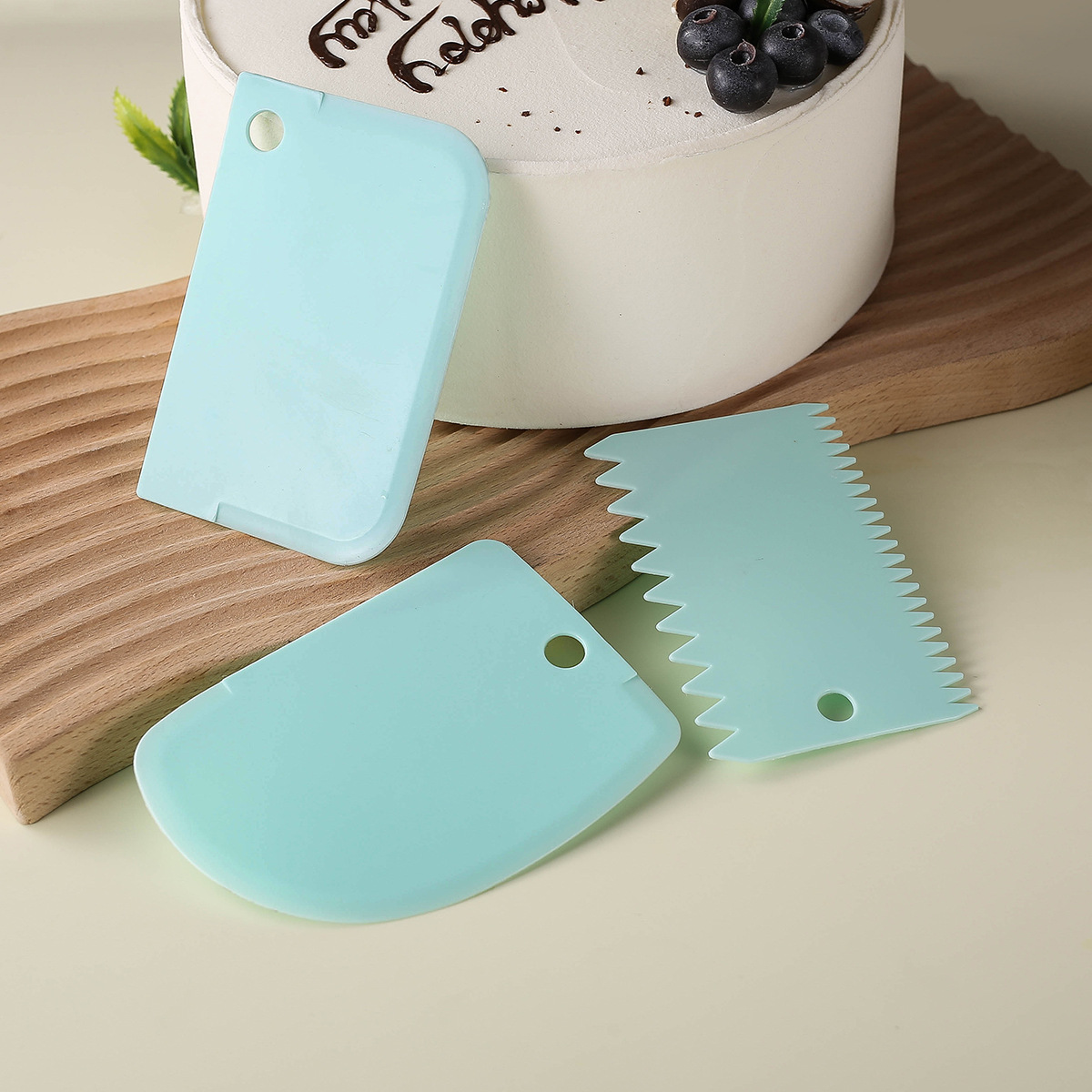 Fondant Smoother Set - 3Pcs PP Plastic Cake Scraper Set,