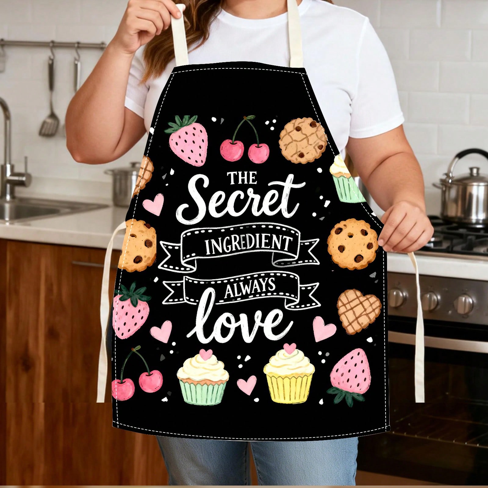 Kitchen Baking Area Ideas - Warm Pink And Black Dessert Heart
