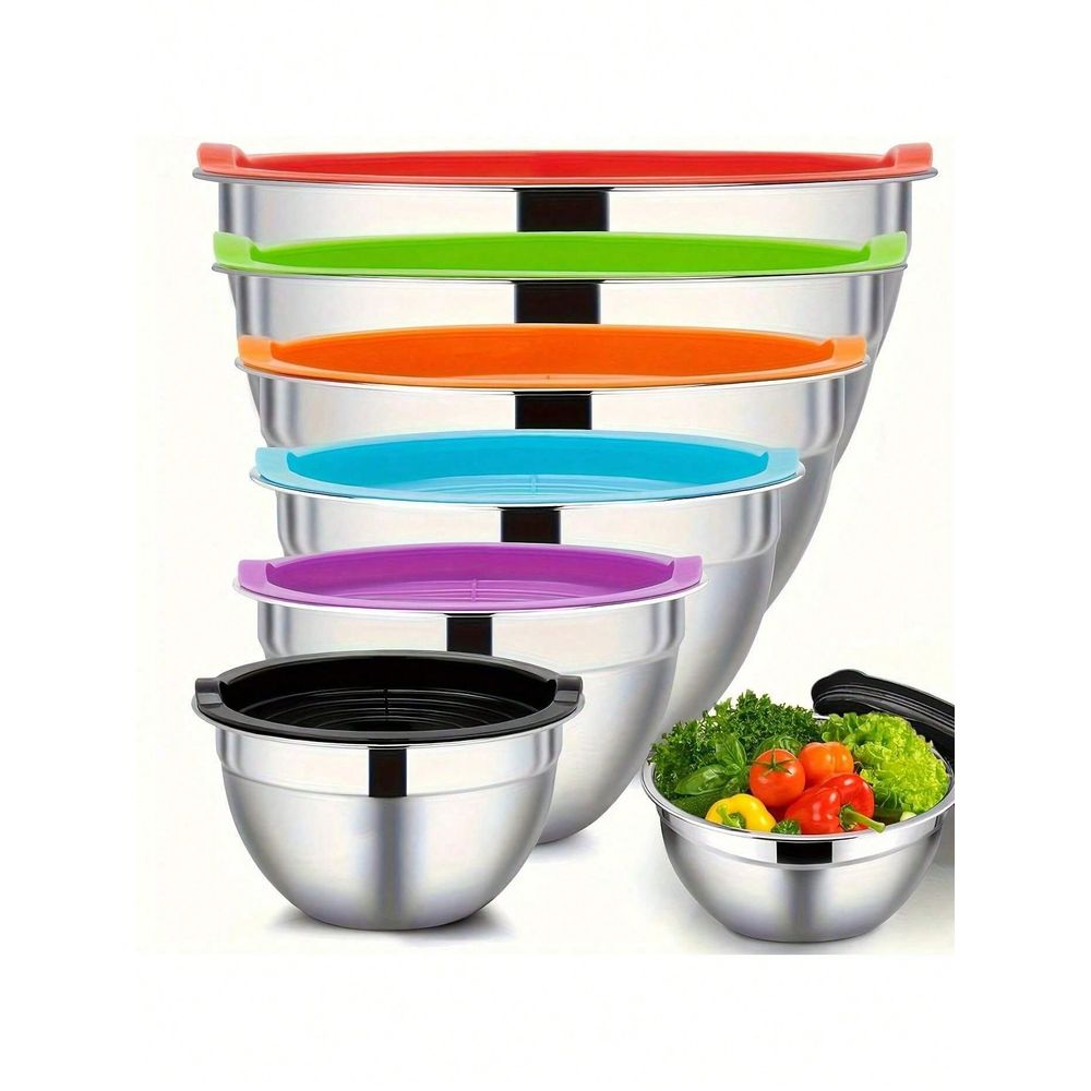 Kitchen Baking Bowls - 7 Piece Mixing Bowls With Lids