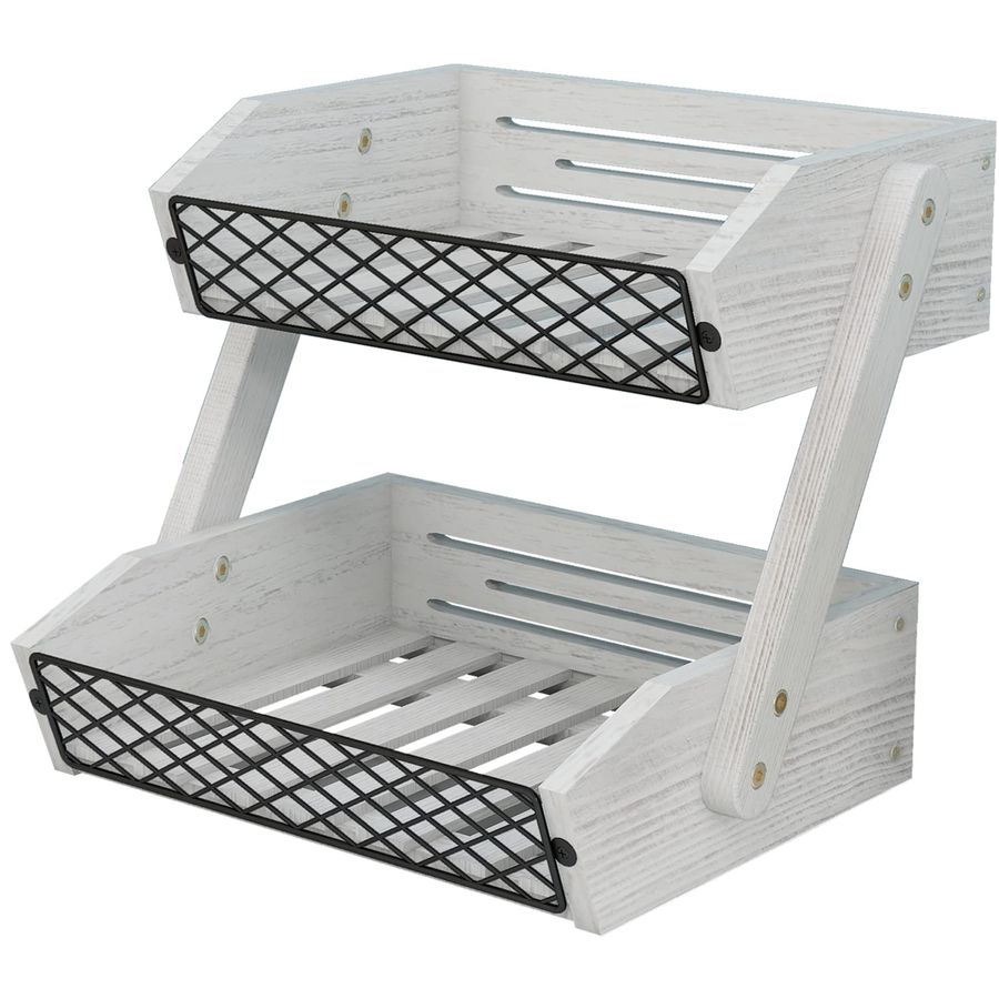 Kitchen Baking Bowls - Fruit Basket for Kitchen, 2 Tier