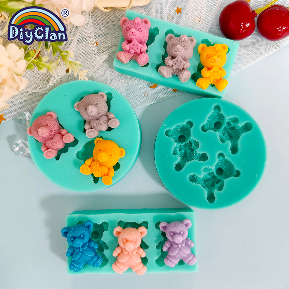 Kitchen Baking Decor - Cute Mini Bear Silicone Mold Fondant