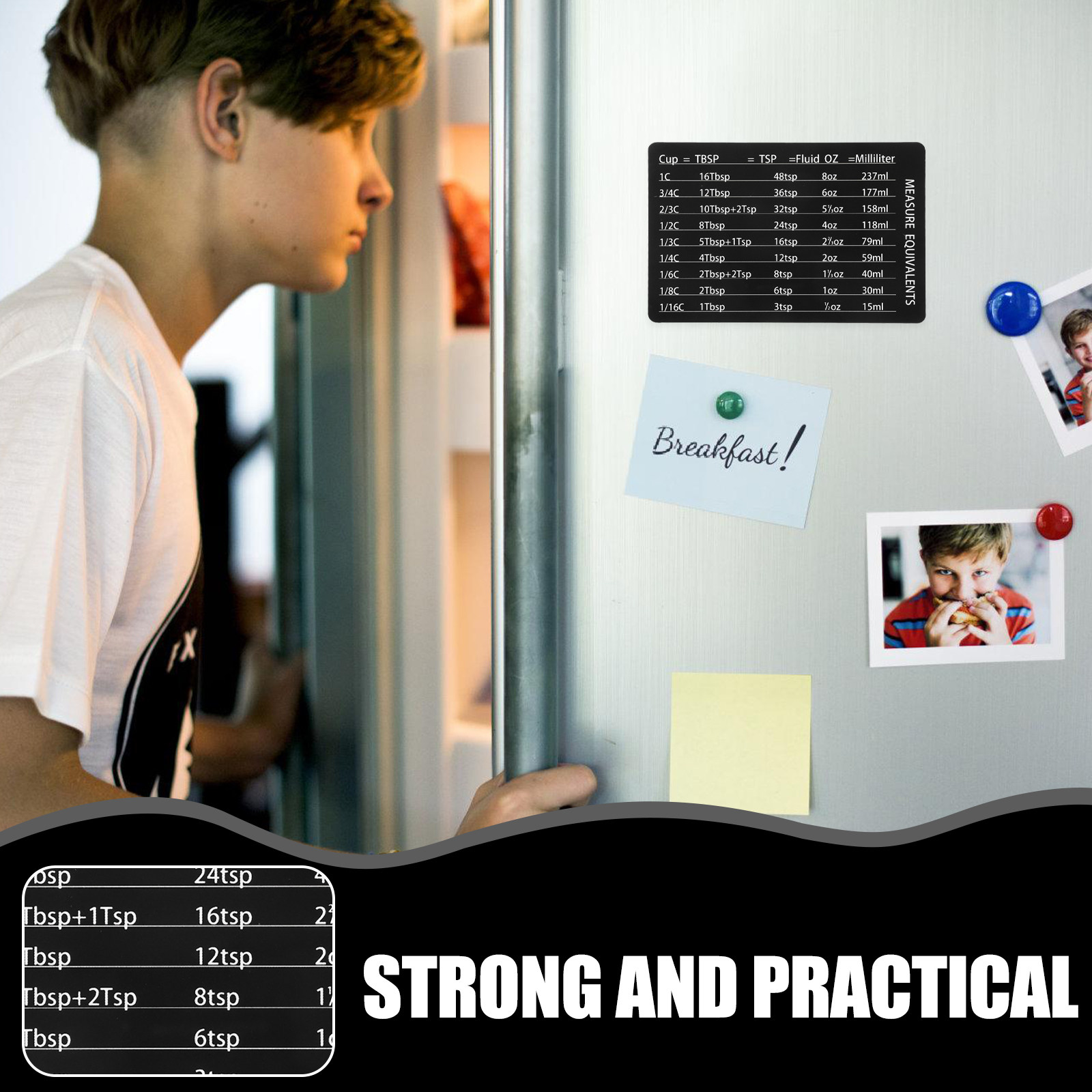 Kitchen Baking Conversion Chart - Professional Magnetic Measurement Conversion Chart for