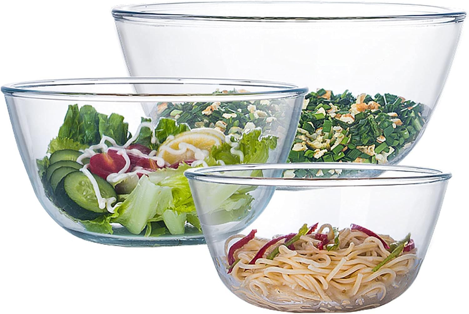 Kitchen Baking Bowls - Glass Mixing Bowl Set of 3