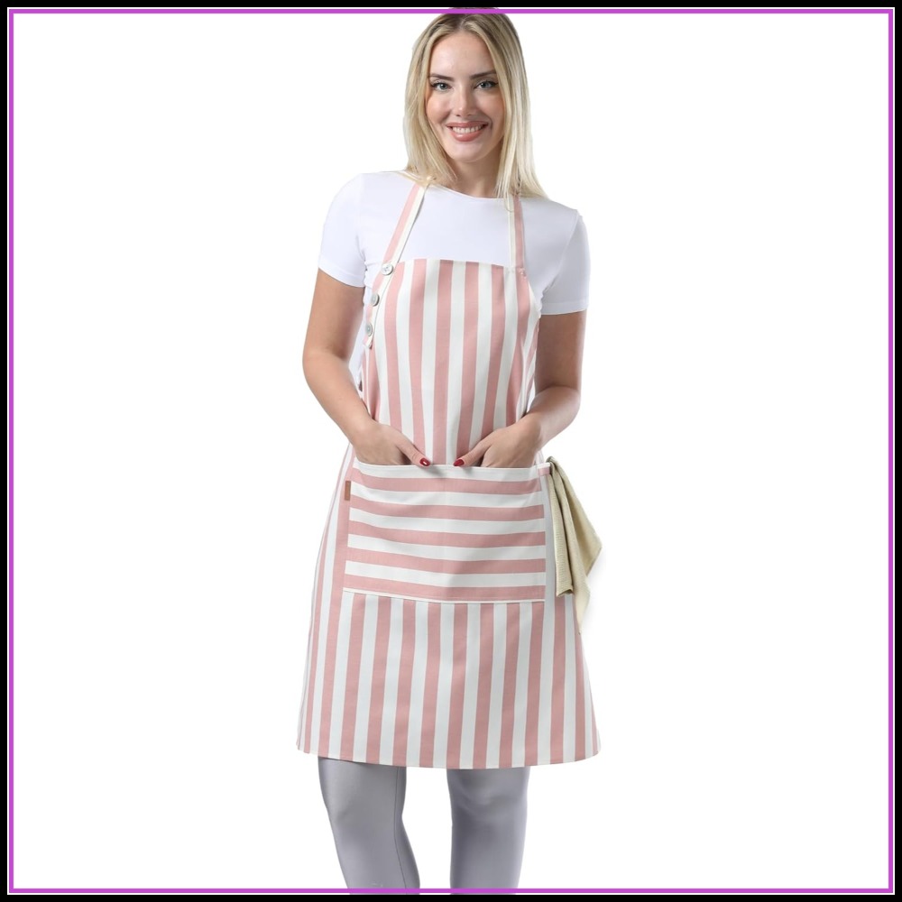 Baking Powder Kitchen - Waterdrop Resistant Cotton Kitchen Apron with