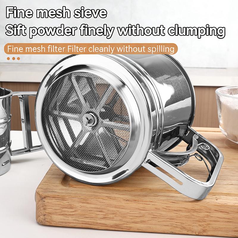Stainless Steel Flour Sieve Cu - مراجعة Baking Powder Kitchen وسعره