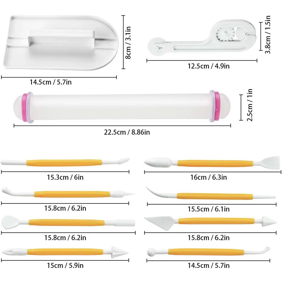 11pcs Fondant Tools Set Cake D - مراجعة Fondant Smoother Set وسعره
