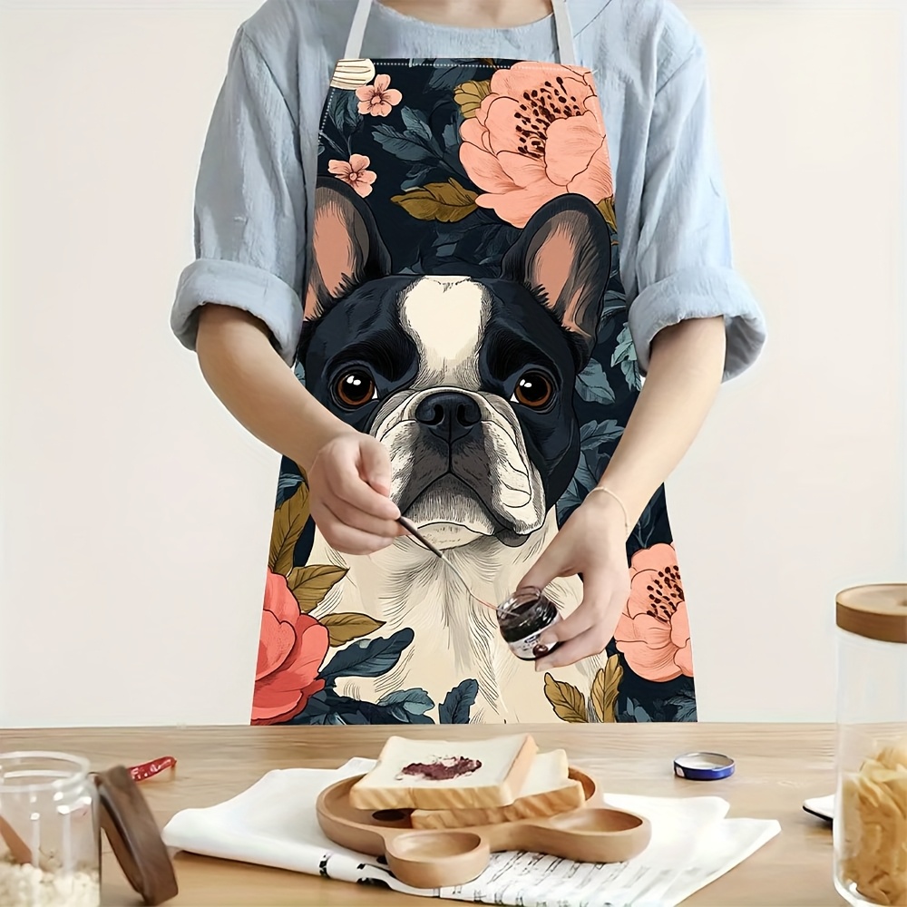 French Bulldog Floral Apron -  - مراجعة Kitchen Baking Area Ideas وسعره