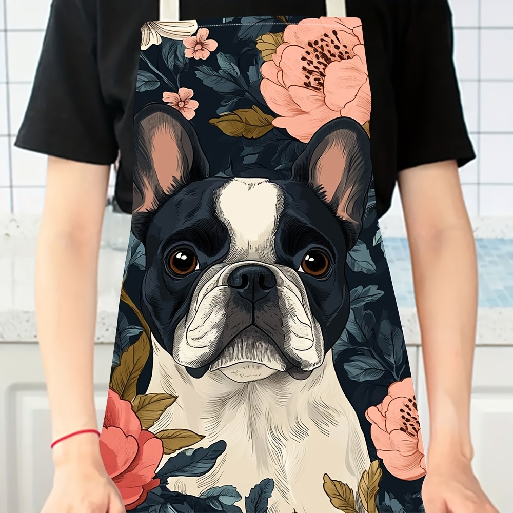 French Bulldog Floral Apron -  - مراجعة Kitchen Baking Area Ideas وسعره