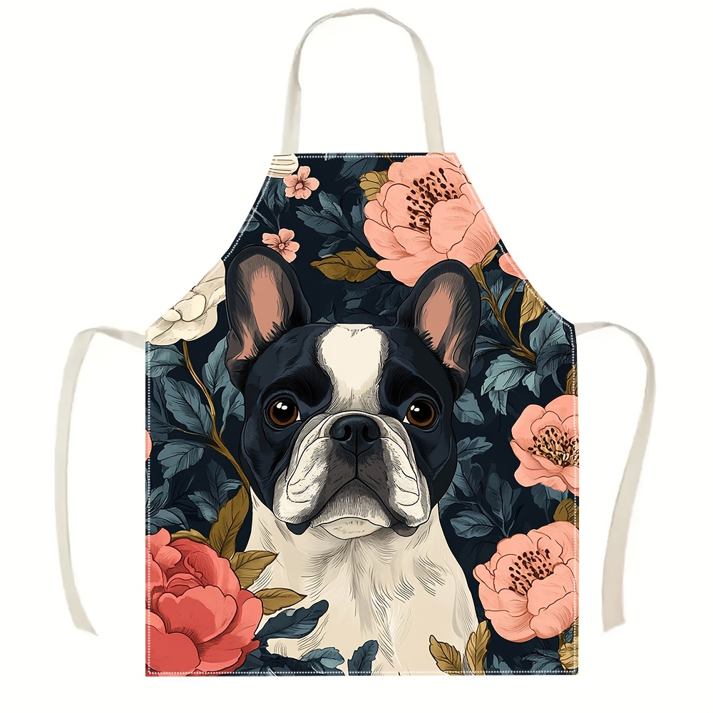 French Bulldog Floral Apron -  - مراجعة Kitchen Baking Area Ideas وسعره
