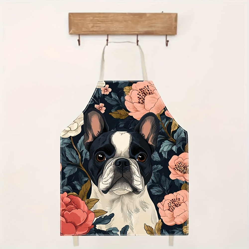 French Bulldog Floral Apron -  - مراجعة Kitchen Baking Area Ideas وسعره