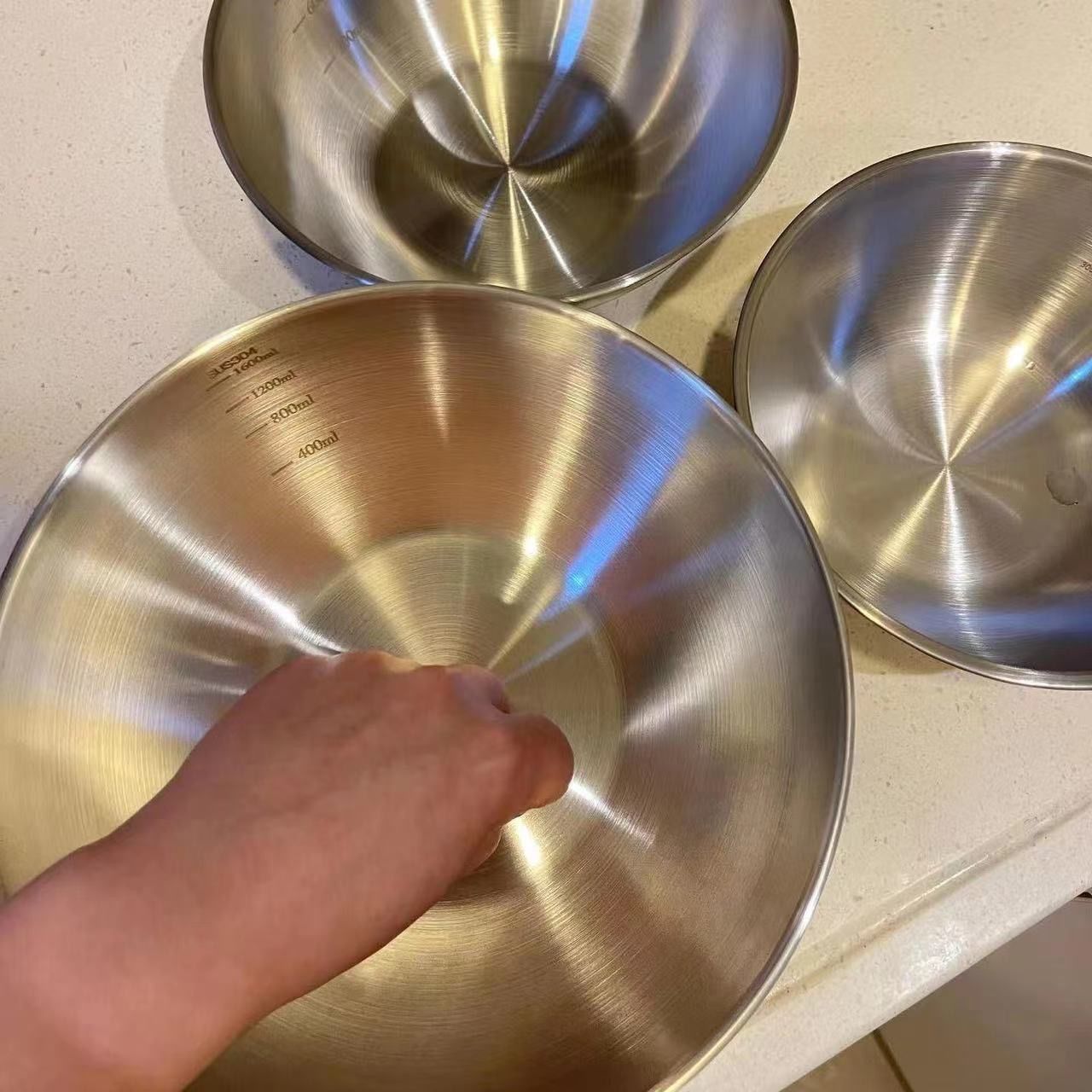 1-3 Stainless Steel Bowl Set w - مراجعة Kitchen Baking Bowls وسعره