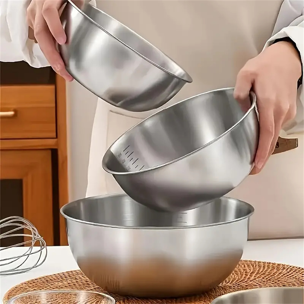 1-3 Stainless Steel Bowl Set w - مراجعة Kitchen Baking Bowls وسعره