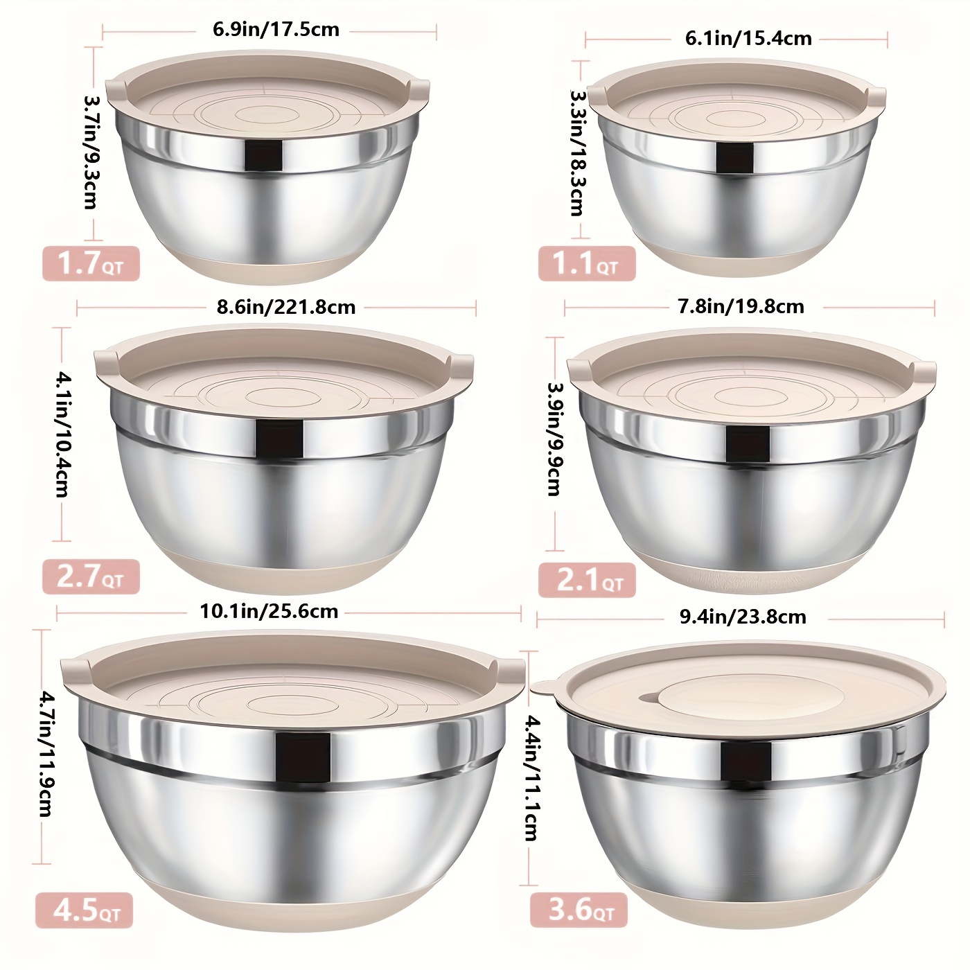 Set of Mixing Bowls Made of St - مراجعة Kitchen Baking Bowls وسعره