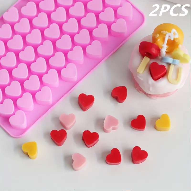 55 Mini Heart Shapes Silicone  - مراجعة Kitchen Baking Decor وسعره