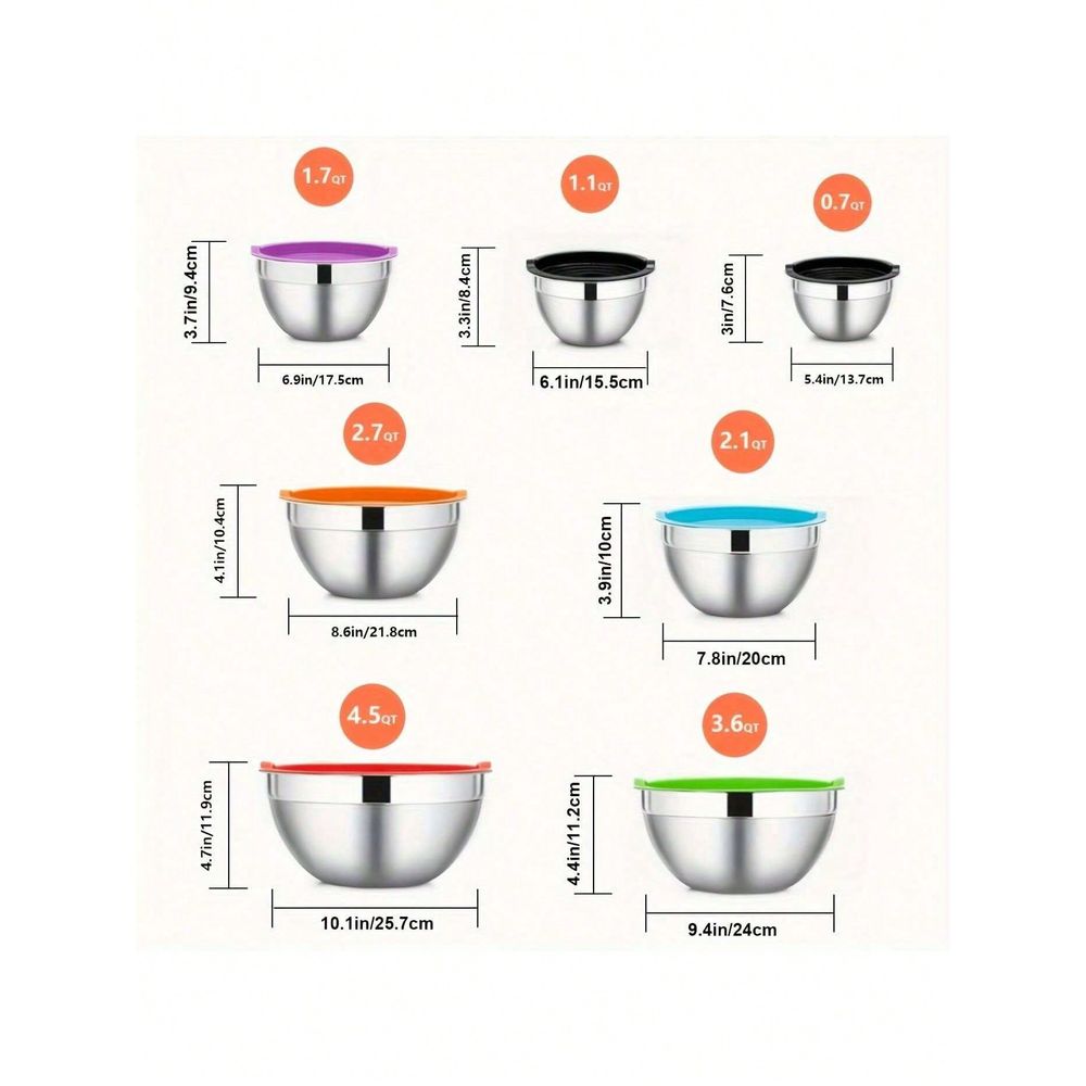 7 Piece Mixing Bowls With Lids - مراجعة Kitchen Baking Bowls وسعره