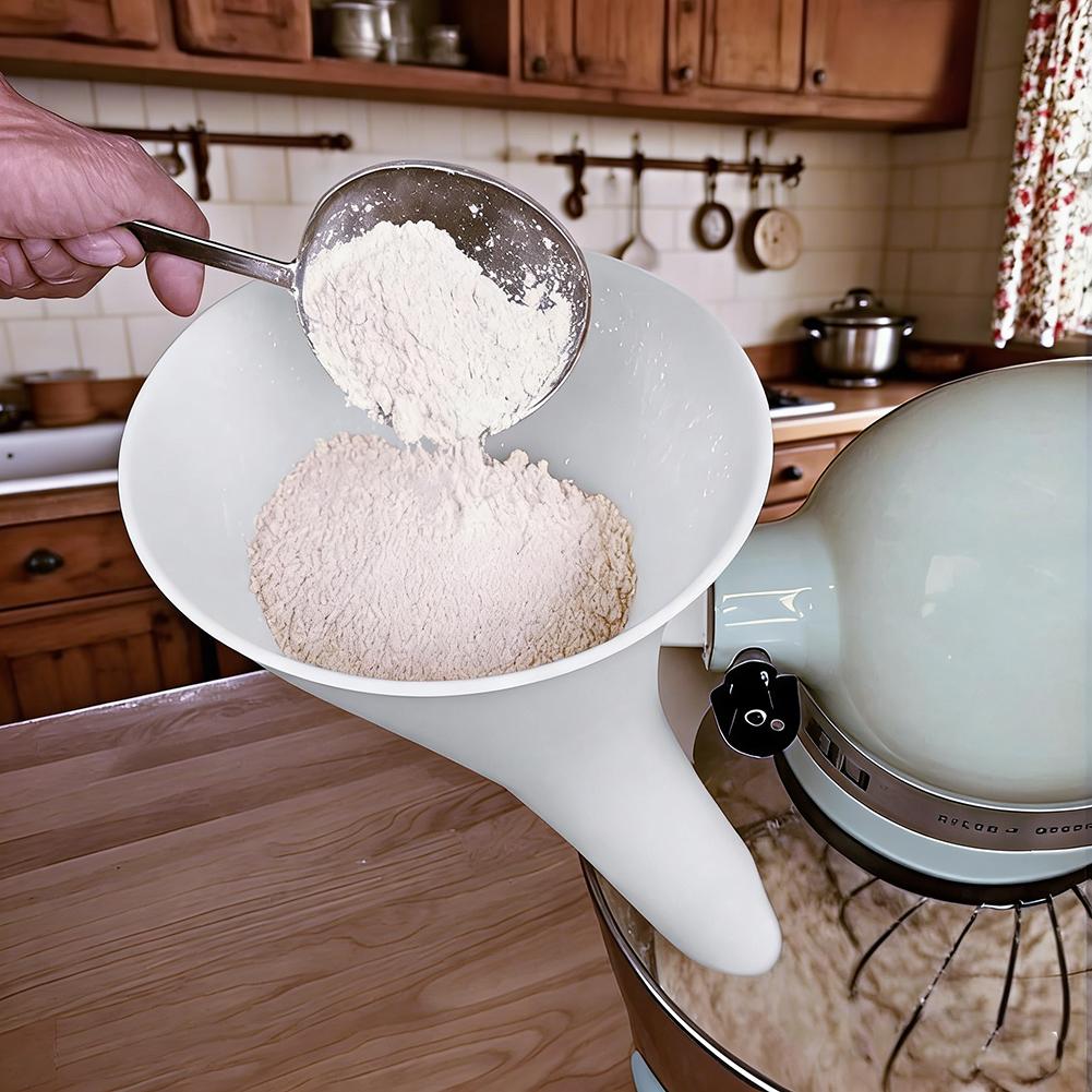 Spill Proof Flour Funnel for 5 - مراجعة Kitchen Aid Baking Mixer وسعره