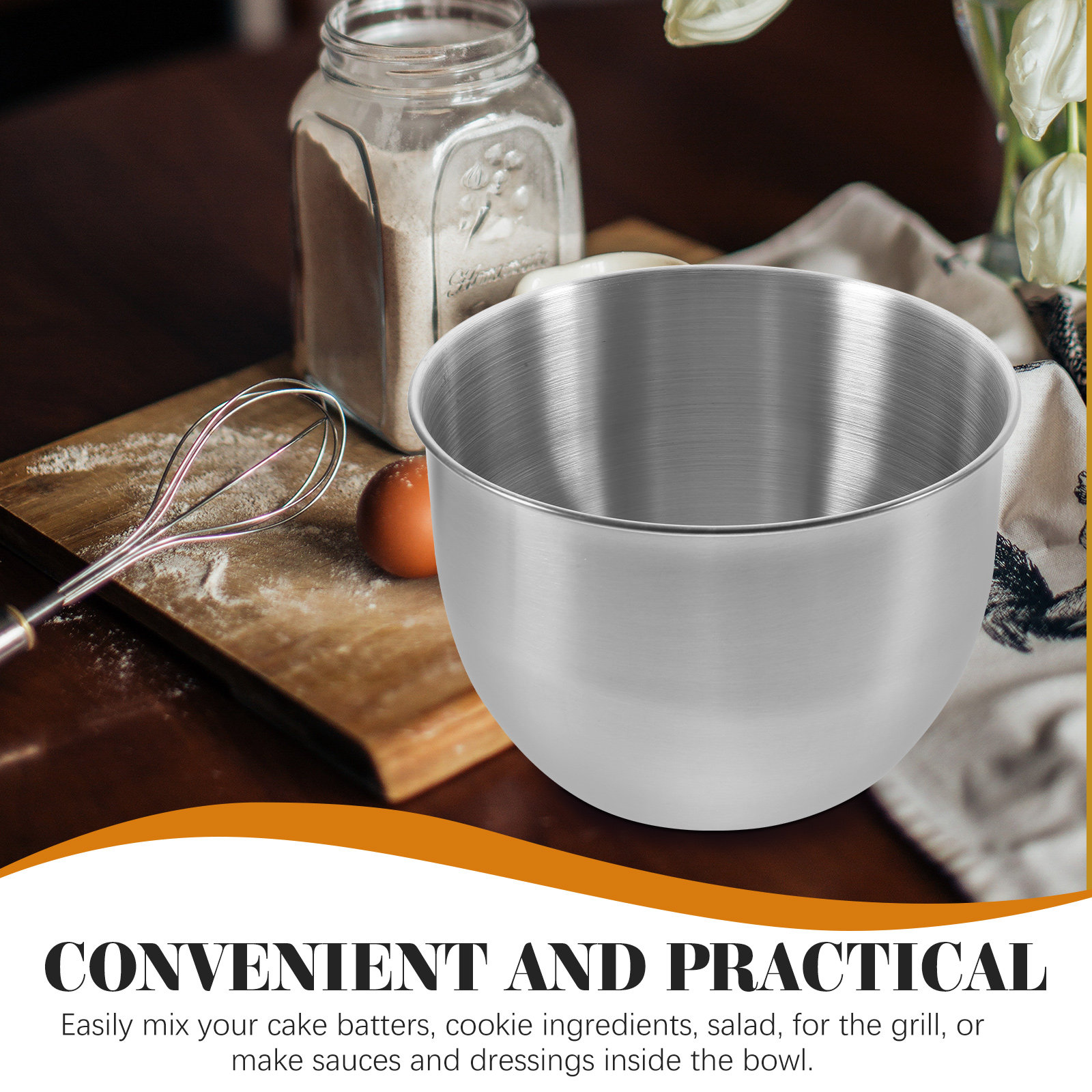 Stainless Steel Deep Mixing Bo - مراجعة Kitchen Baking Bowls وسعره