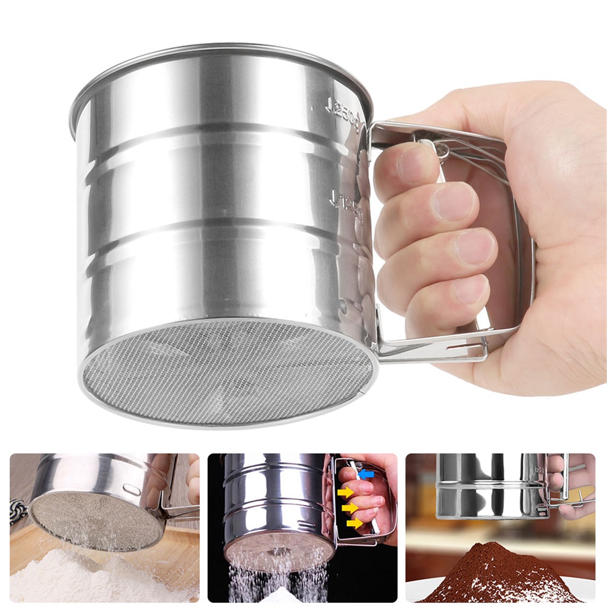 Sifter Strainer Stainless Stee - مراجعة Baking Powder Kitchen وسعره