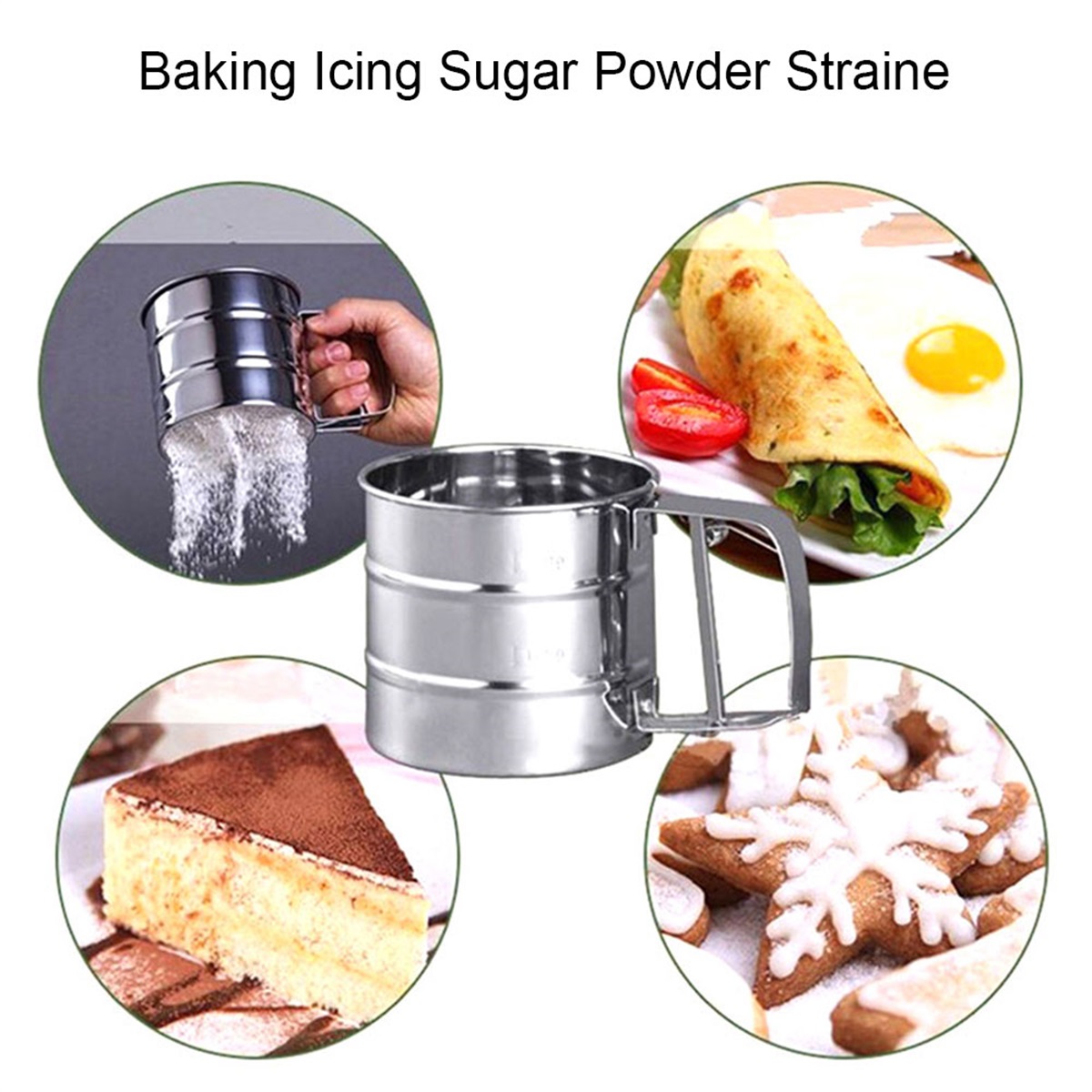 Sifter Strainer Stainless Stee - مراجعة Baking Powder Kitchen وسعره