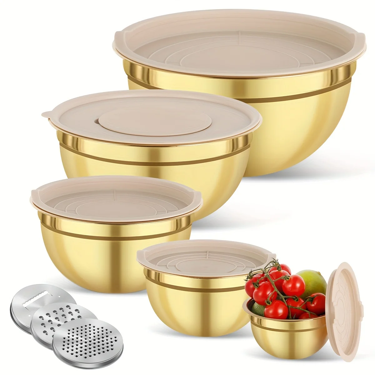 10-piece gold stainless steel  - مراجعة Kitchen Baking Bowls وسعره