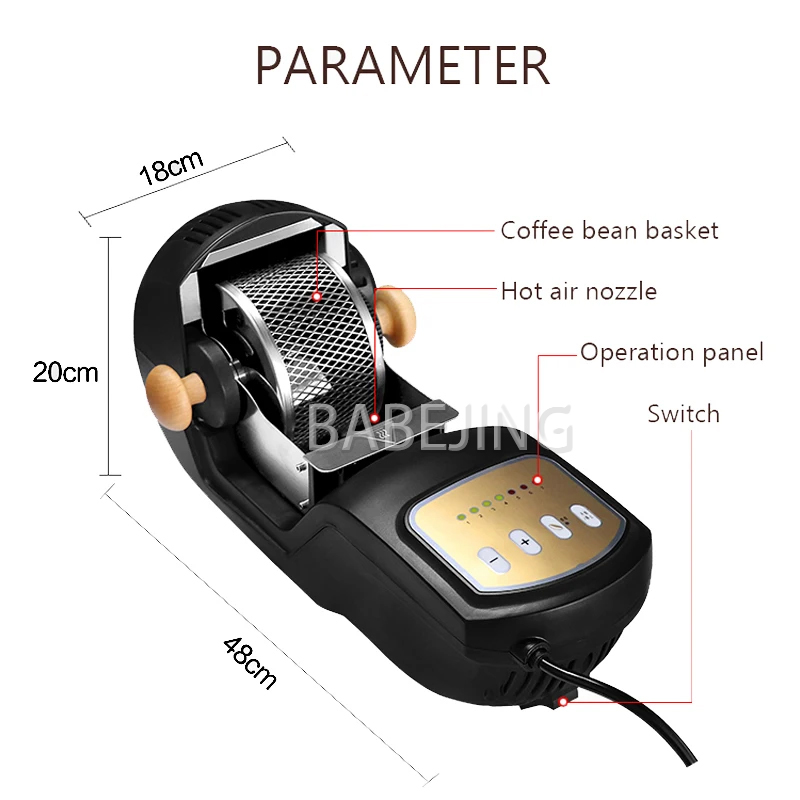 Small Household Coffee Bean Ba - مراجعة Kitchen Baking Machine وسعره