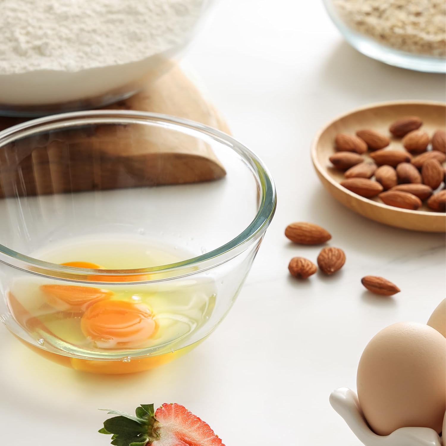 5pc Glass Mixing Bowls Set, Ne - مراجعة Kitchen Baking Bowls وسعره