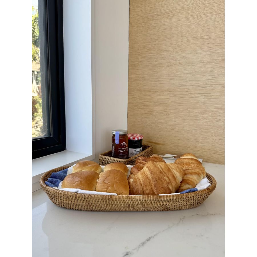 La Jolla Bread Basket Woven Ra - مراجعة Kitchen Baking Decor وسعره
