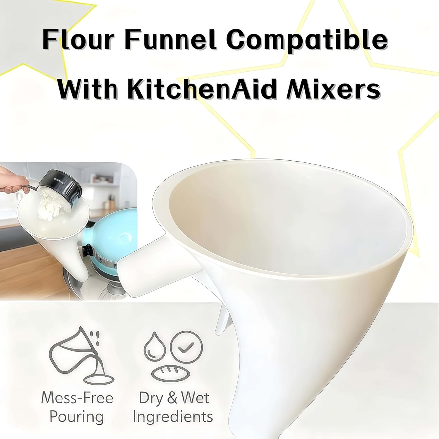 Flour Funne Mixer for Kitchen  - مراجعة Kitchen Aid Baking Mixer وسعره