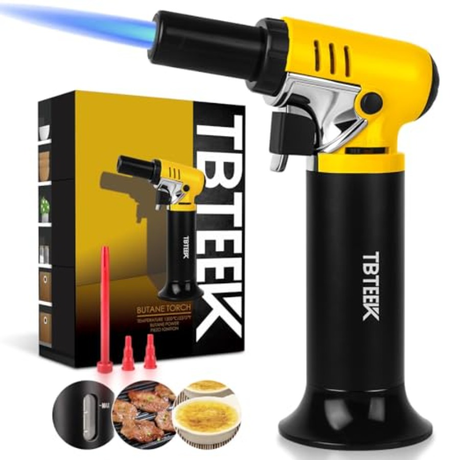 Butane Torch with Fuel Gauge T - مراجعة Kitchen Baking Torch وسعره