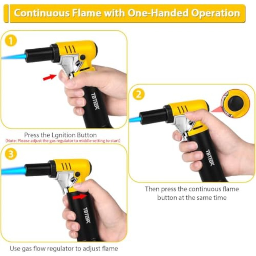 Butane Torch with Fuel Gauge T - مراجعة Kitchen Baking Torch وسعره