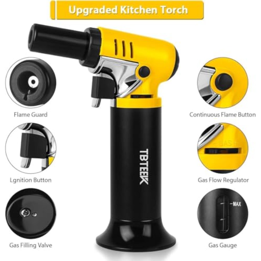Butane Torch with Fuel Gauge T - مراجعة Kitchen Baking Torch وسعره