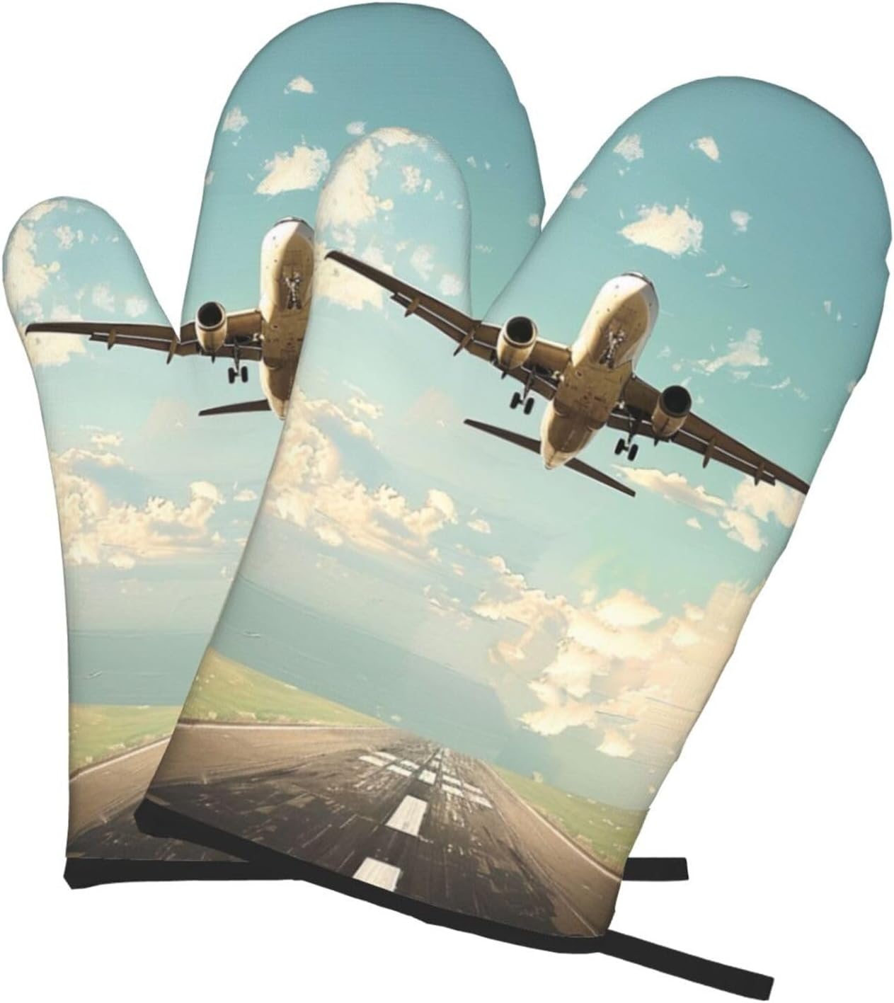 Airplane Printed Oven Mitts 2p - مراجعة Kitchen Baking Area Ideas وسعره