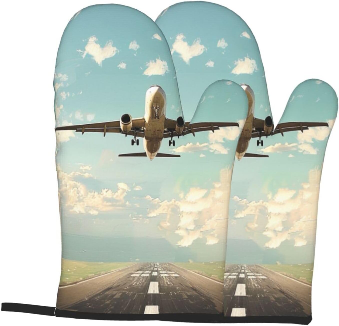 Airplane Printed Oven Mitts 2p - مراجعة Kitchen Baking Area Ideas وسعره