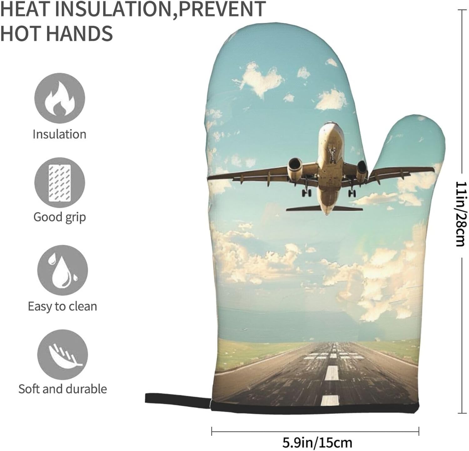 Airplane Printed Oven Mitts 2p - مراجعة Kitchen Baking Area Ideas وسعره