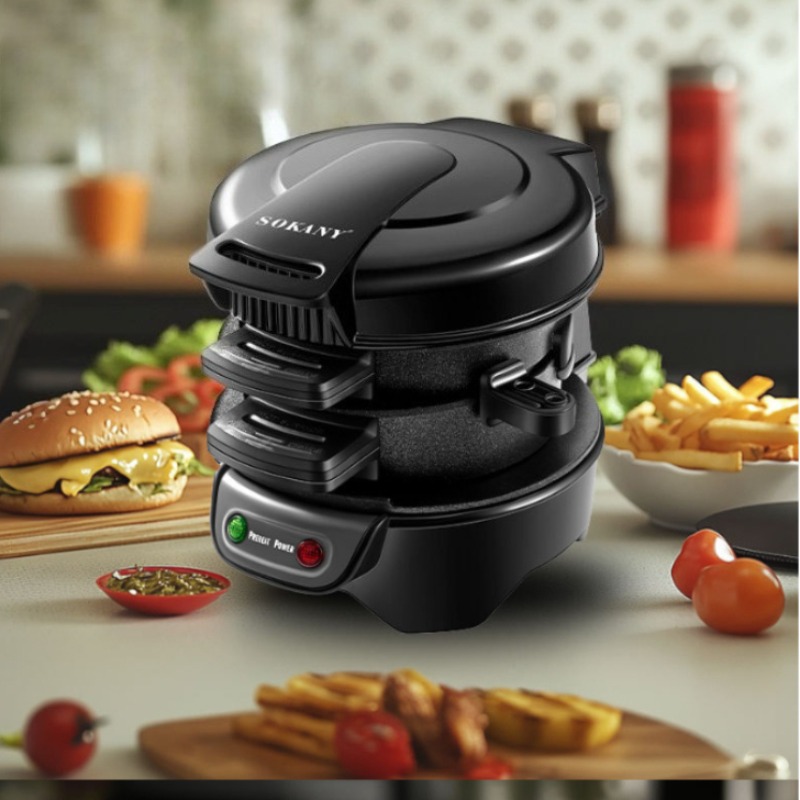 220V 110V Mini Electric Burger - مراجعة Kitchen Baking Machine وسعره