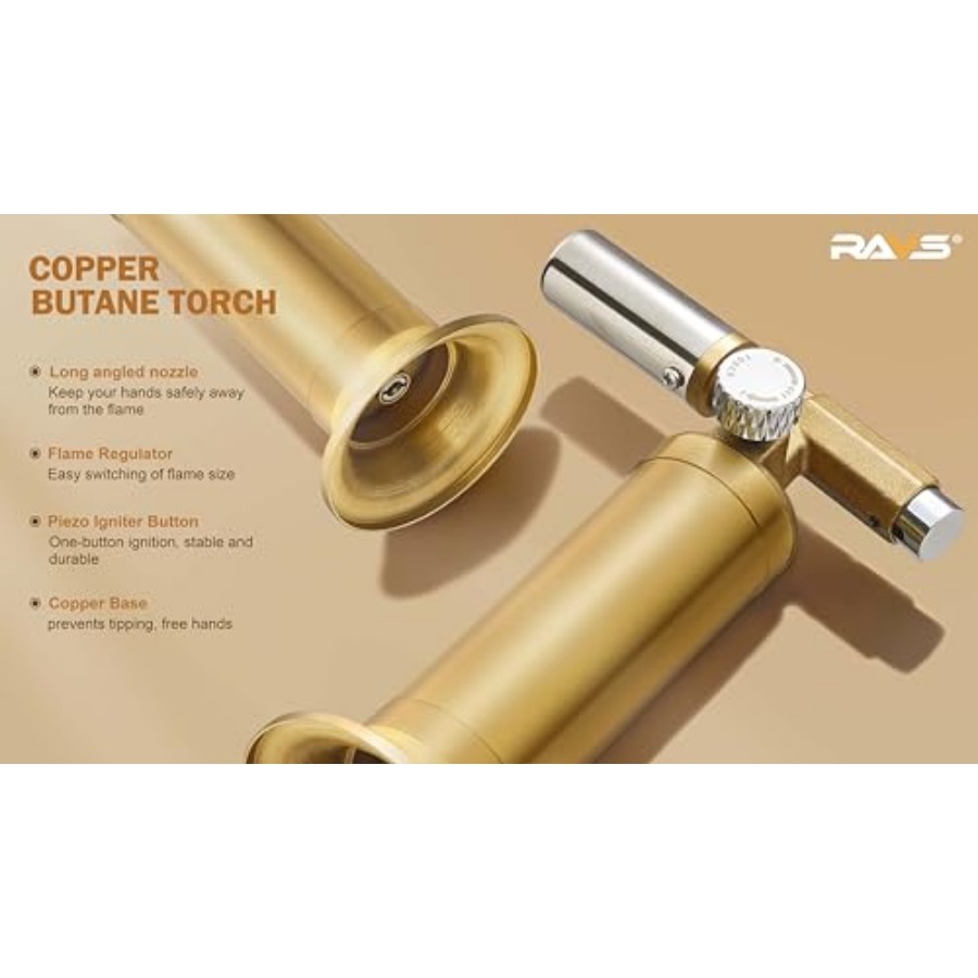 Copper Butane Torch Lighter, R - مراجعة Kitchen Baking Torch وسعره