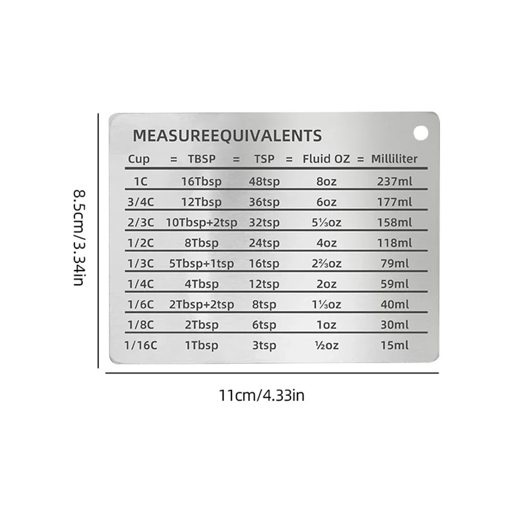 5 Pieces Stainless Steel Magne - مراجعة Kitchen Baking Conversion Chart وسعره