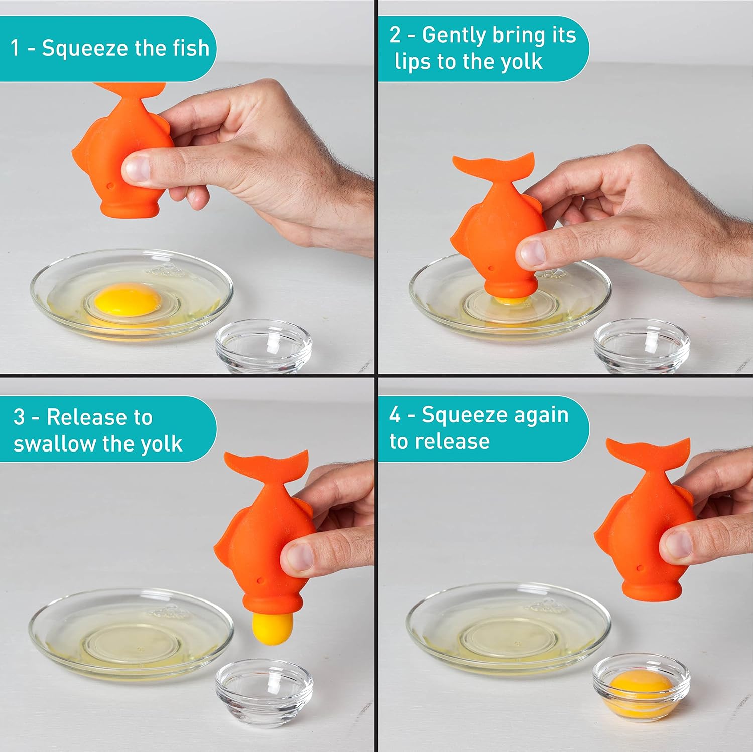 Silicone Egg Yolk Separator -  - مراجعة Kitchen Baking Mess وسعره
