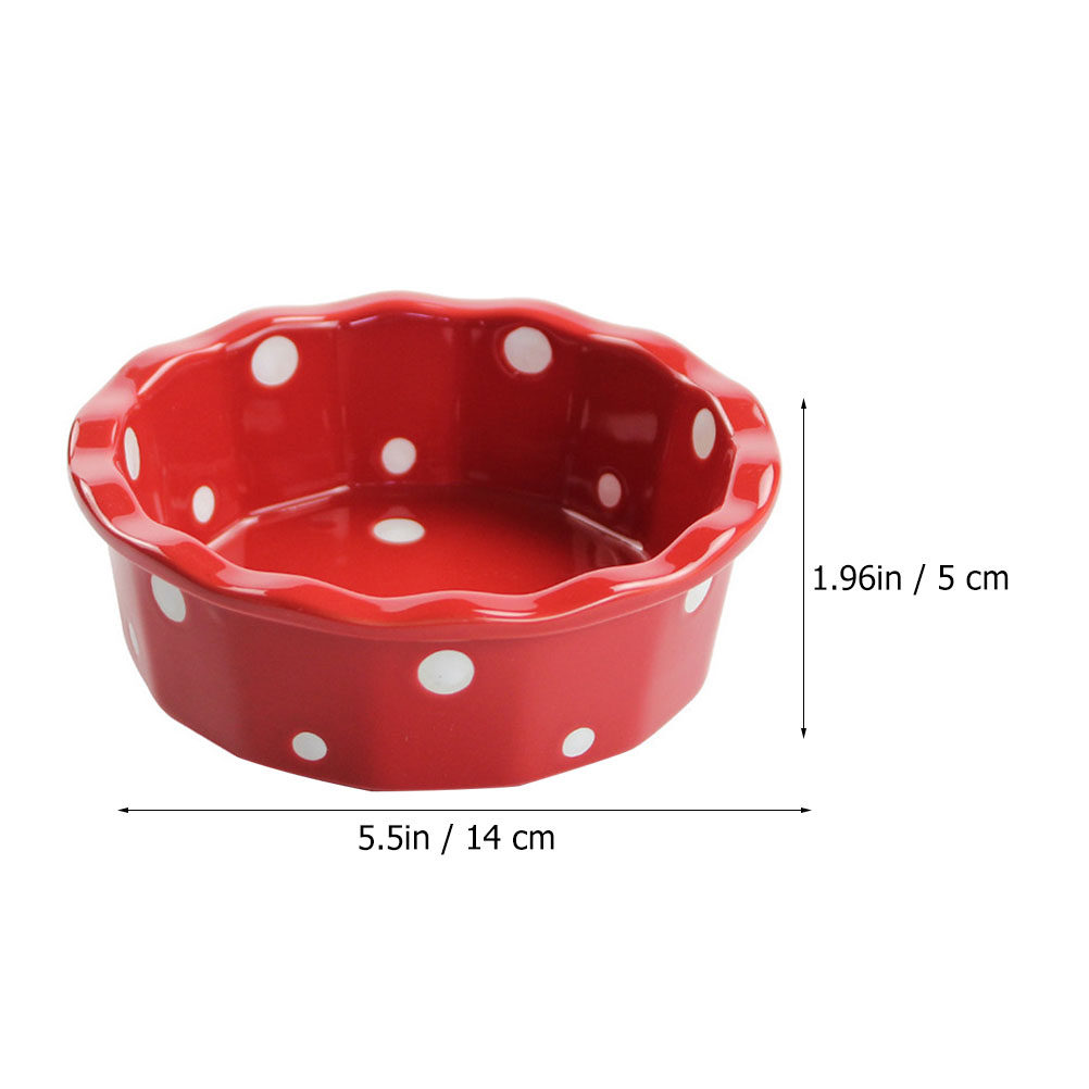 Polka Dot Ceramic Dessert Baki - مراجعة Kitchen Baking Bowls وسعره