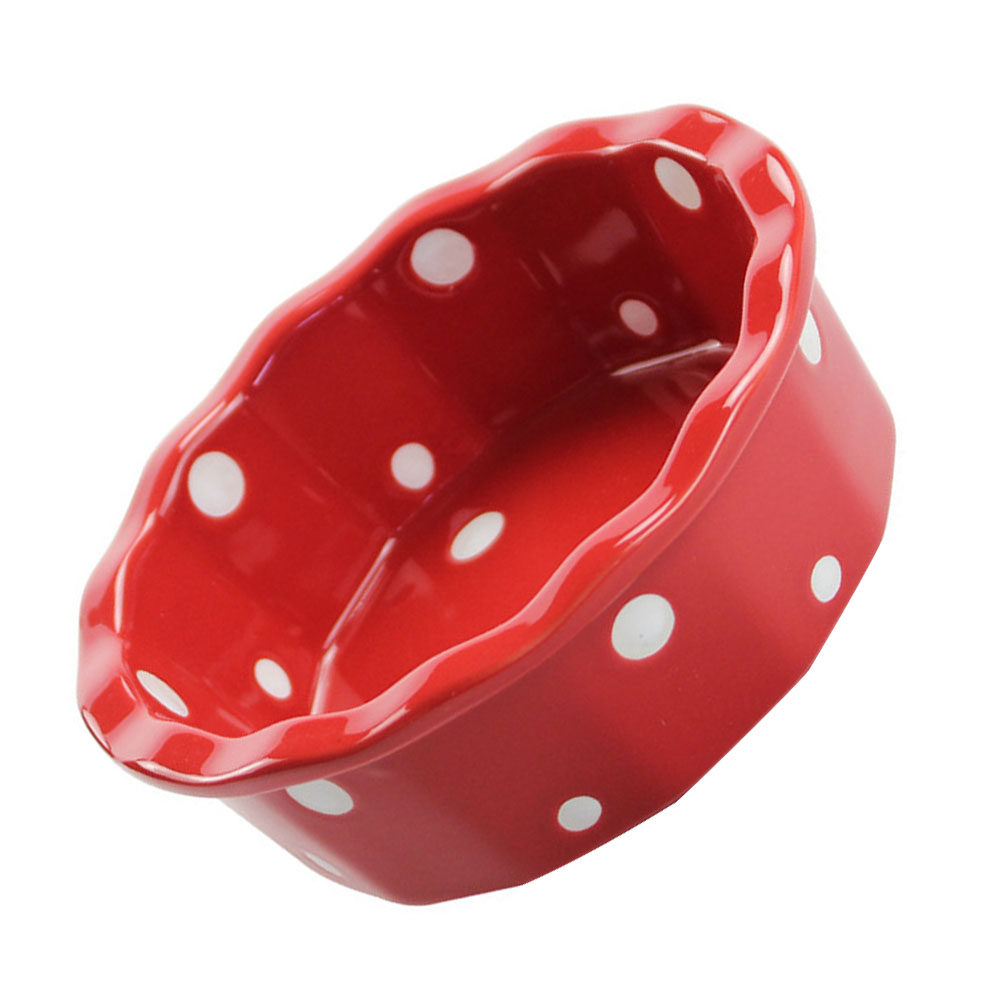 Polka Dot Ceramic Dessert Baki - مراجعة Kitchen Baking Bowls وسعره