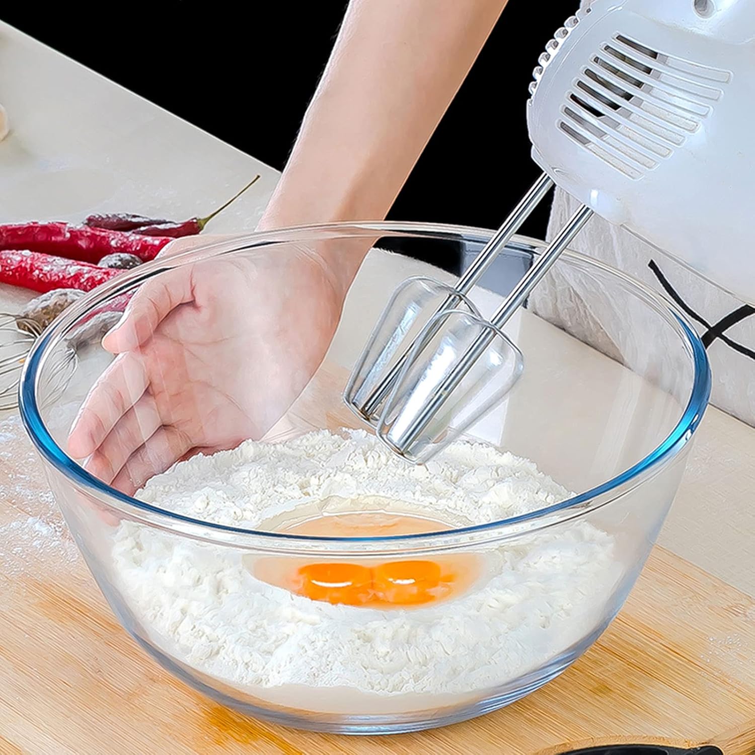 Glass Mixing Bowl Set of 3 for - مراجعة Kitchen Baking Bowls وسعره
