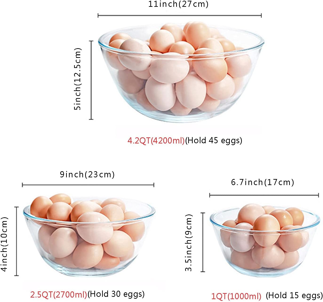 Glass Mixing Bowl Set of 3 for - مراجعة Kitchen Baking Bowls وسعره