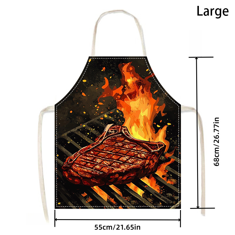 1pc BBQ Steak Apron with Flame - مراجعة Kitchen Baking Area Ideas وسعره