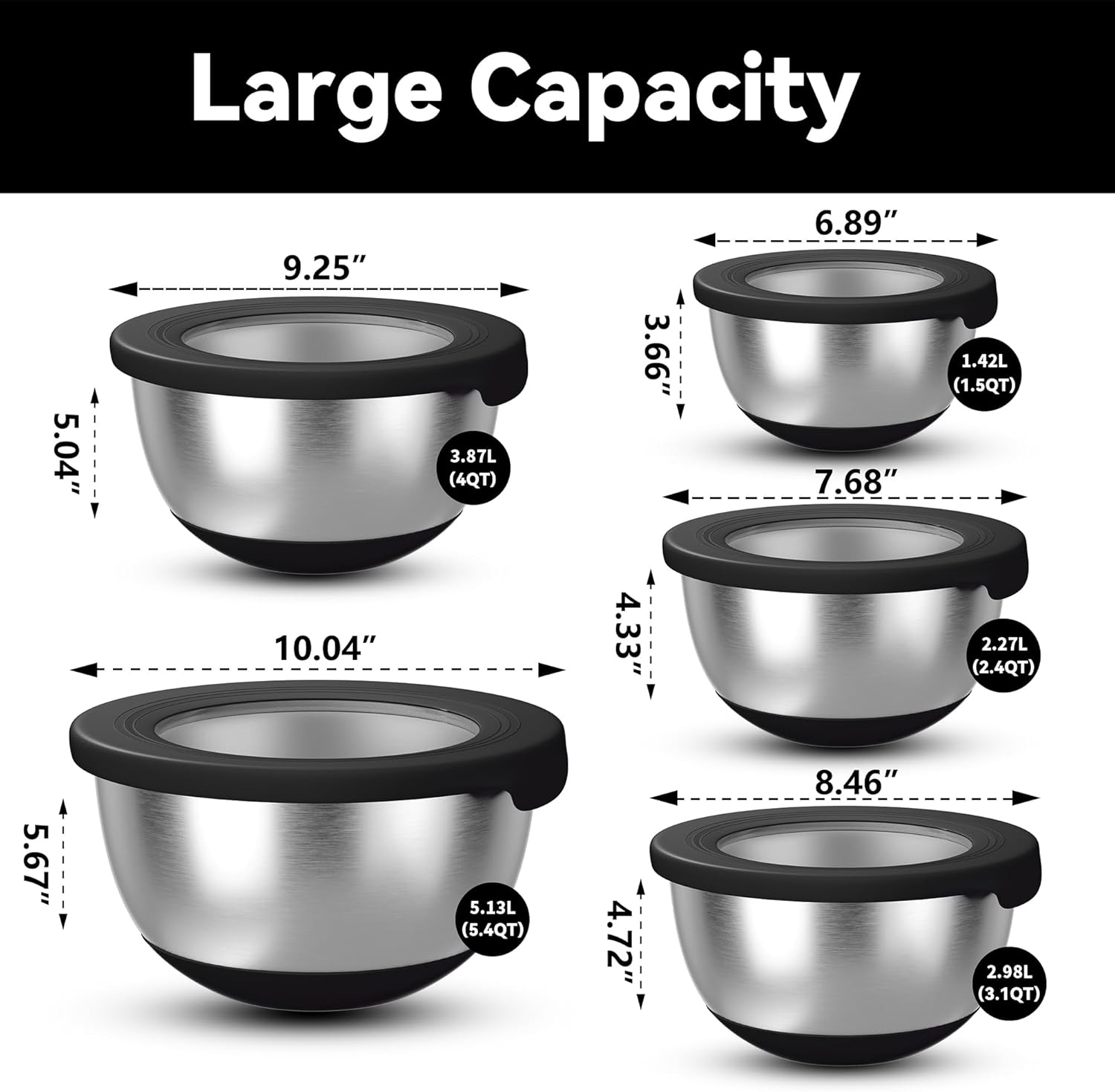 Stainless Steel Mixing Bowls w - مراجعة Kitchen Baking Bowls وسعره