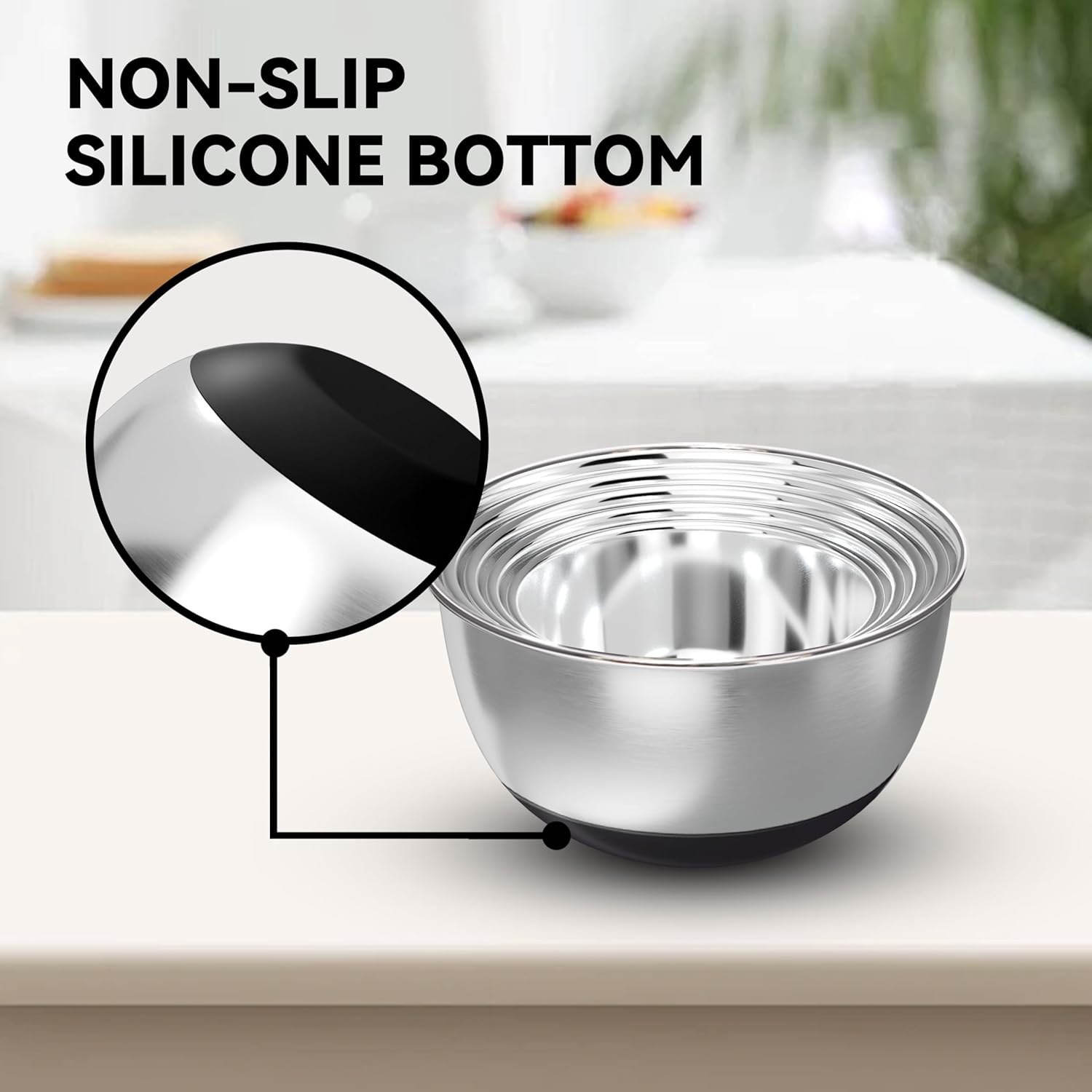 Stainless Steel Mixing Bowls w - مراجعة Kitchen Baking Bowls وسعره