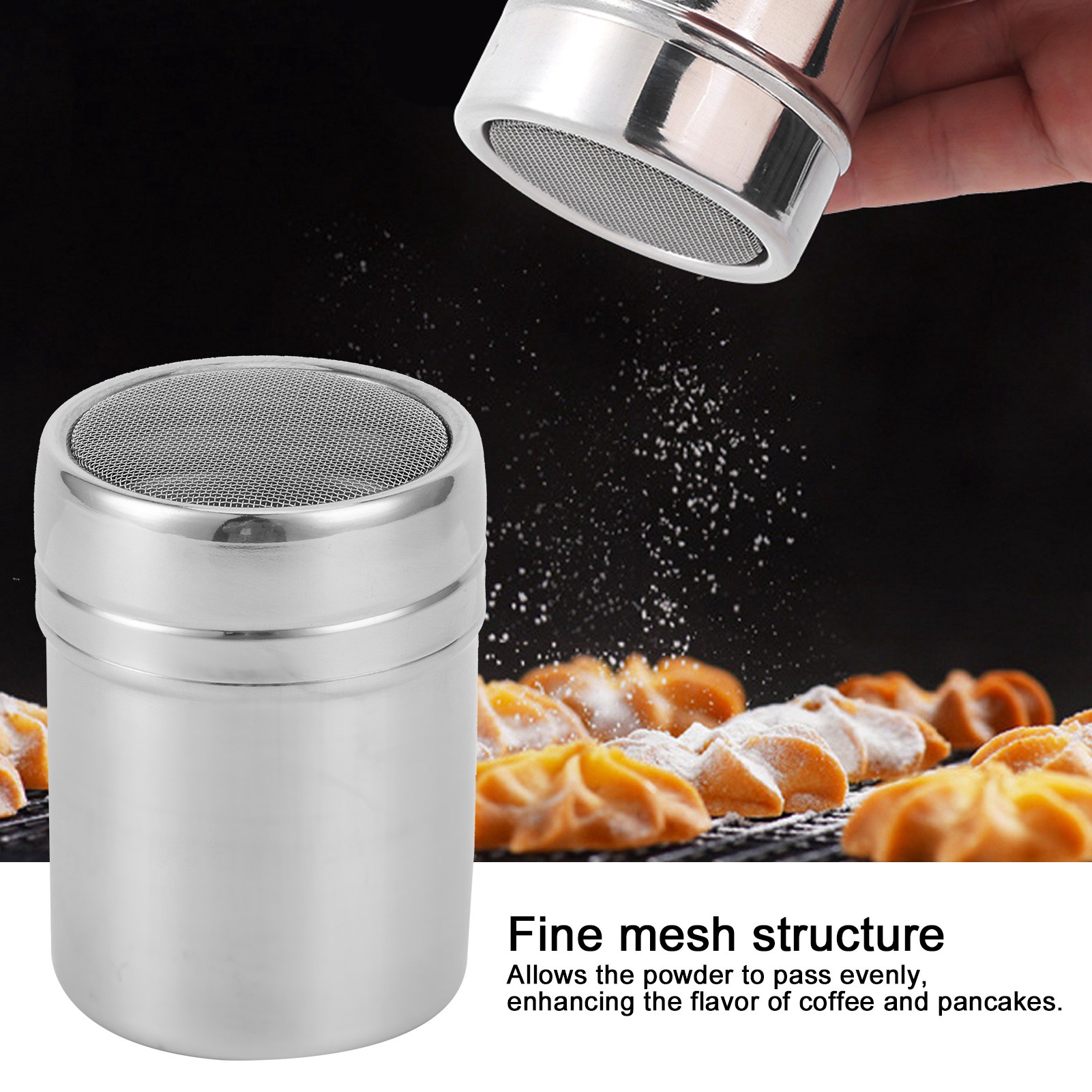 Fine Mesh Powder Shaker Stainl - مراجعة Baking Powder Kitchen وسعره