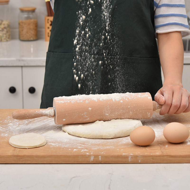 1Pcs Wooden Rolling Pin Househ - مراجعة Baking Powder Kitchen وسعره