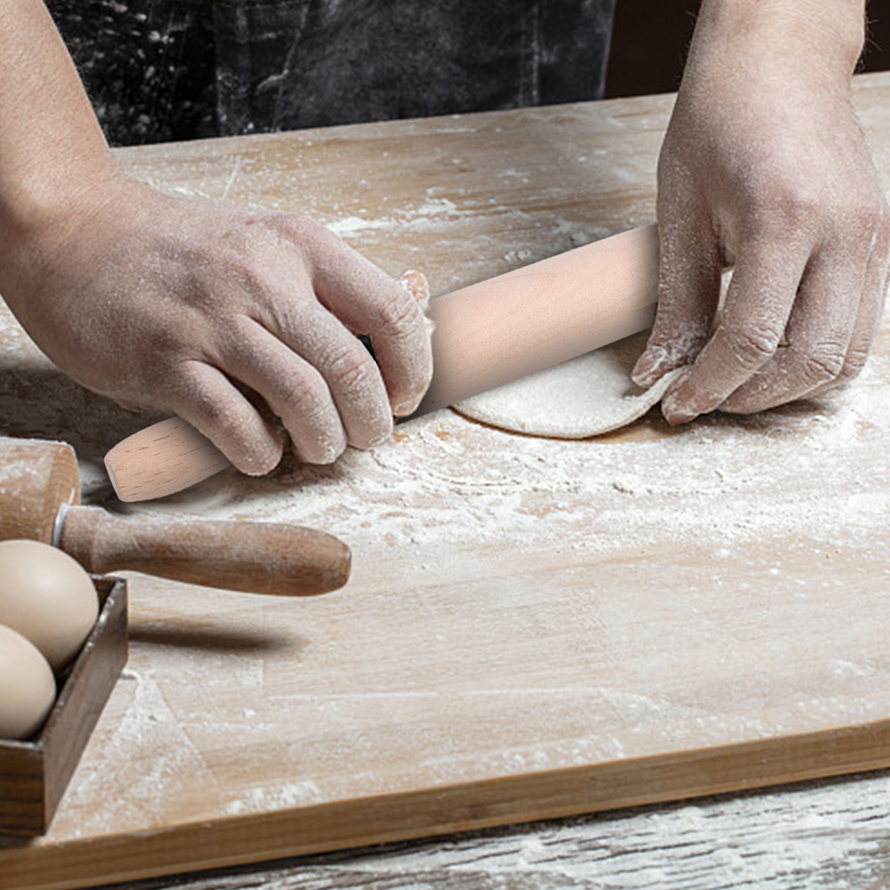 1Pcs Wooden Rolling Pin Househ - مراجعة Baking Powder Kitchen وسعره