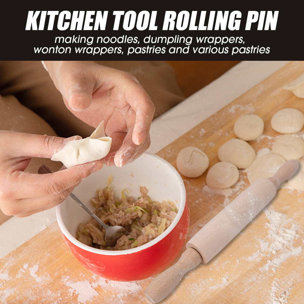 1Pcs Wooden Rolling Pin Househ - مراجعة Baking Powder Kitchen وسعره