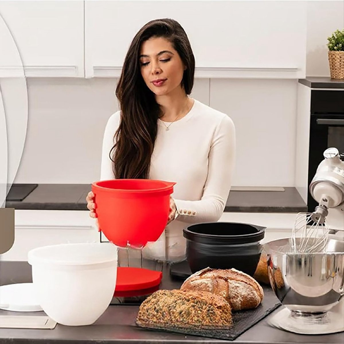 (A25M) 2xMixaid Silicone Liner - مراجعة Kitchen Aid Baking Mixer وسعره